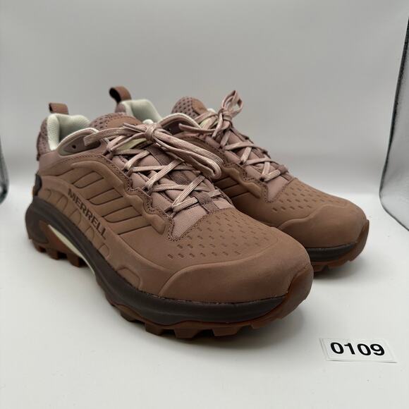 MERRELL Womens 10.5 MOAB Speed 2 Leather Waterproof Hiking J038226 Adobe Rose - Picture 3 of 7
